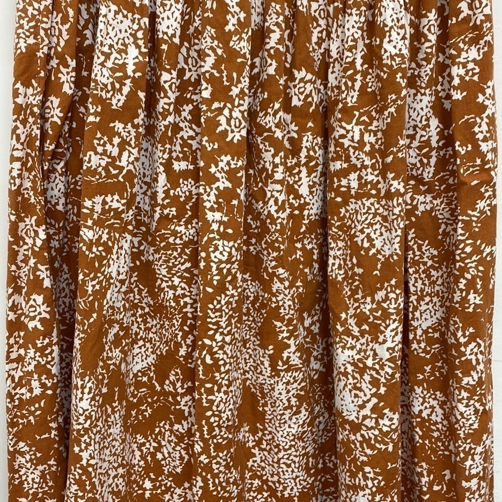 Lapis by Anthropologie Brown White Floral Cotton Blend A-line Dress Size Small - Picture 3 of 14